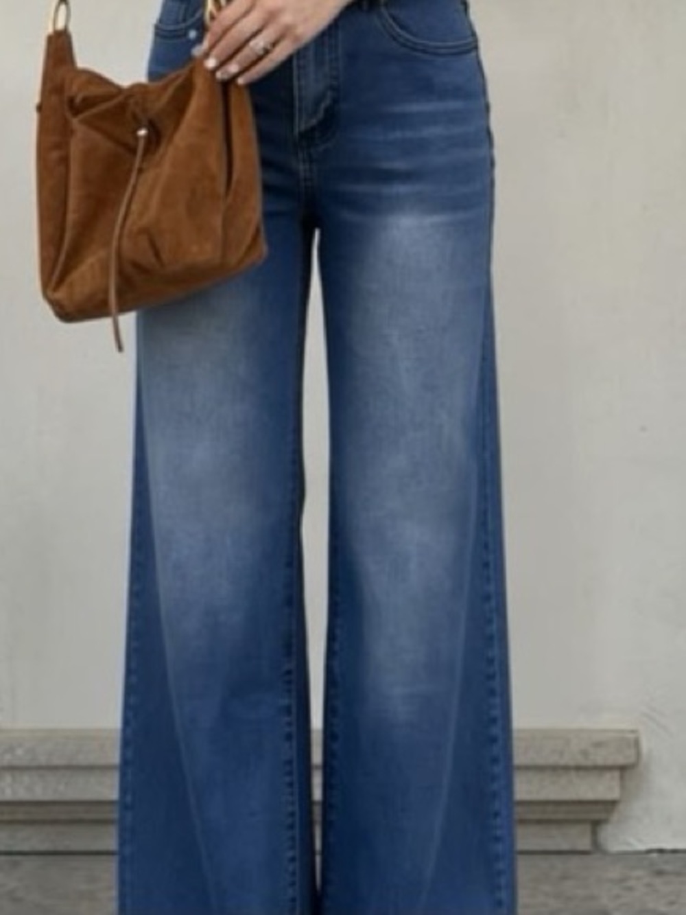 I & M Black Label Wide Leg Women's Jeans - Dark Blue